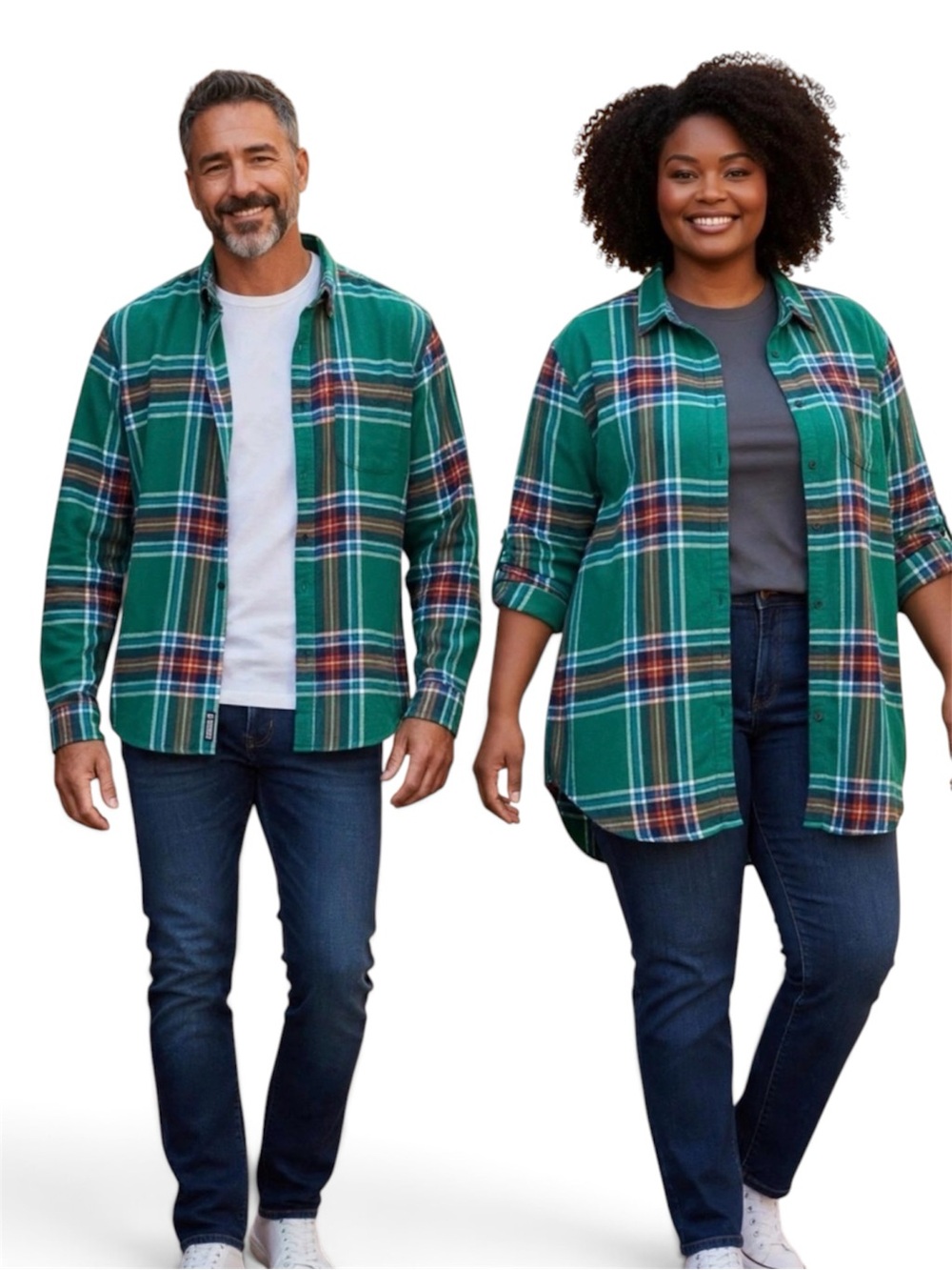 NWT Unisex St. John's Bay Flannel Shirt Green Plaid Big & Tall XLT 3XL 4XL